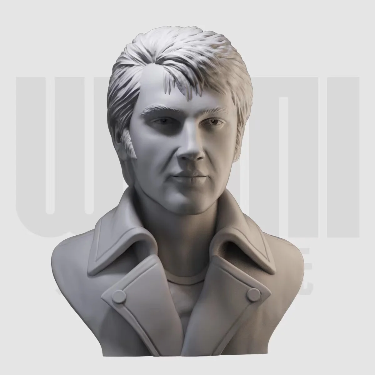 1/10 de Elvis Presley Busto Cantora norte-Americana de Resina Branca, Modelo GK Modelo figura
