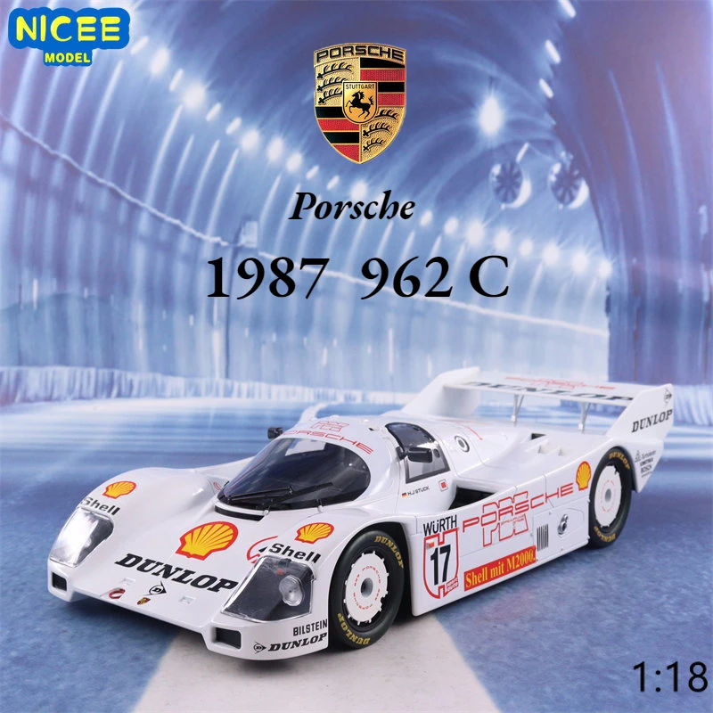 1:18 1987 Porsche 962 C Supercopa Da Simulação De Alta Fundido Carro Liga De Metal Modelo De Carro De Brinquedos Para Crianças De Presente Coleção P45