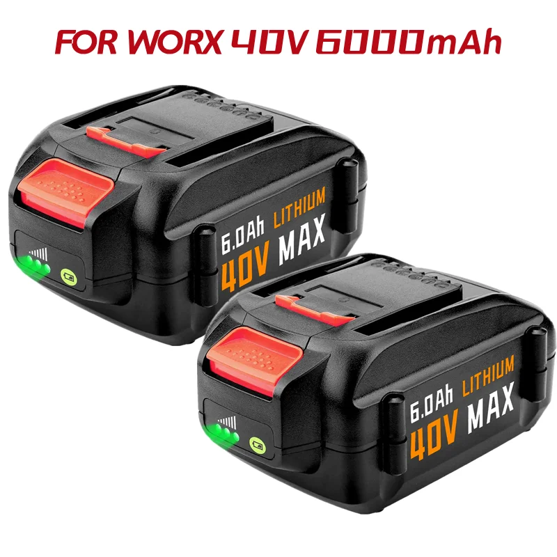 1-3 Pack 40V WA3580 Bateria de Lítio para a Worx 40V 6000mAh Bateria WG180 WG280 WG380 WG580 Substituição Worx 40V Bateria de Lítio