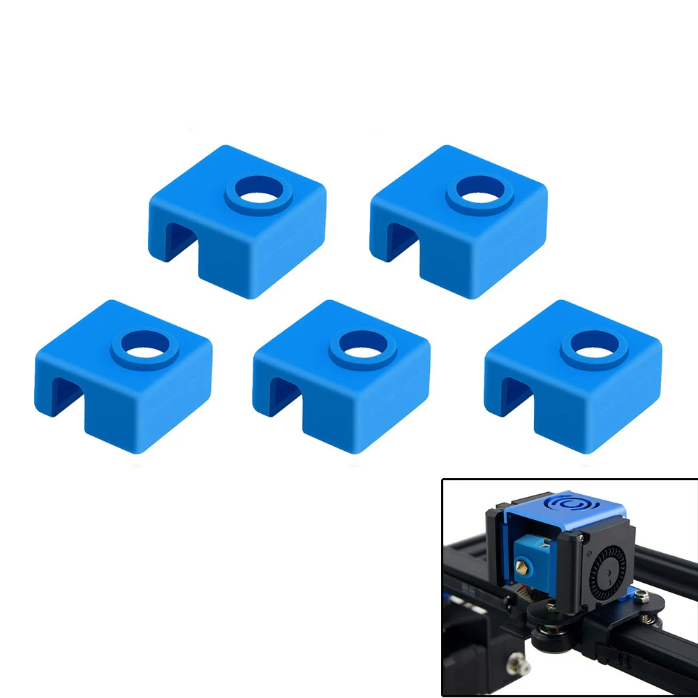 1-5Pcs 3D MK8 de Proteção de Meia de Silicone Case Capa fheating bloco de Caso para Impressora 3D Extrusora de Alta resistência à temperatura