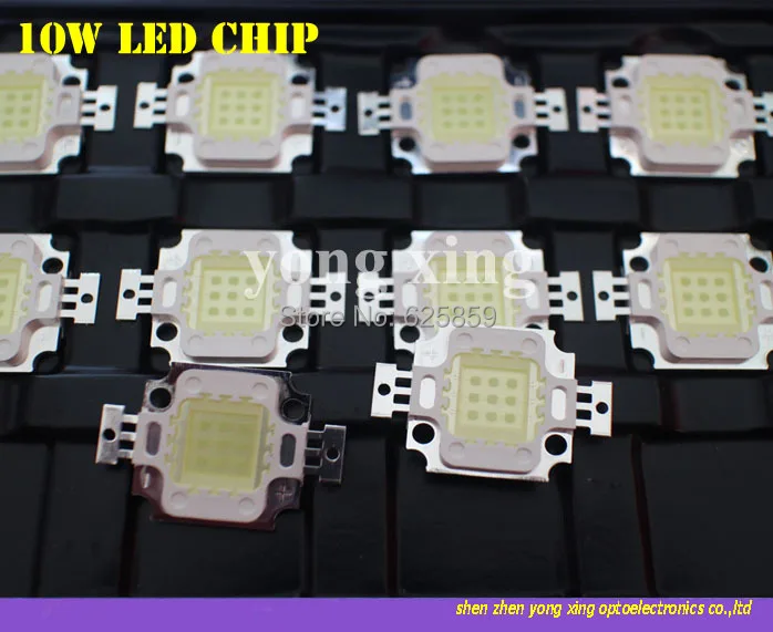 10pcs de Alta potência de 10W LED Branco frio 7000-7500K DIODO emissor de luz da Microplaqueta