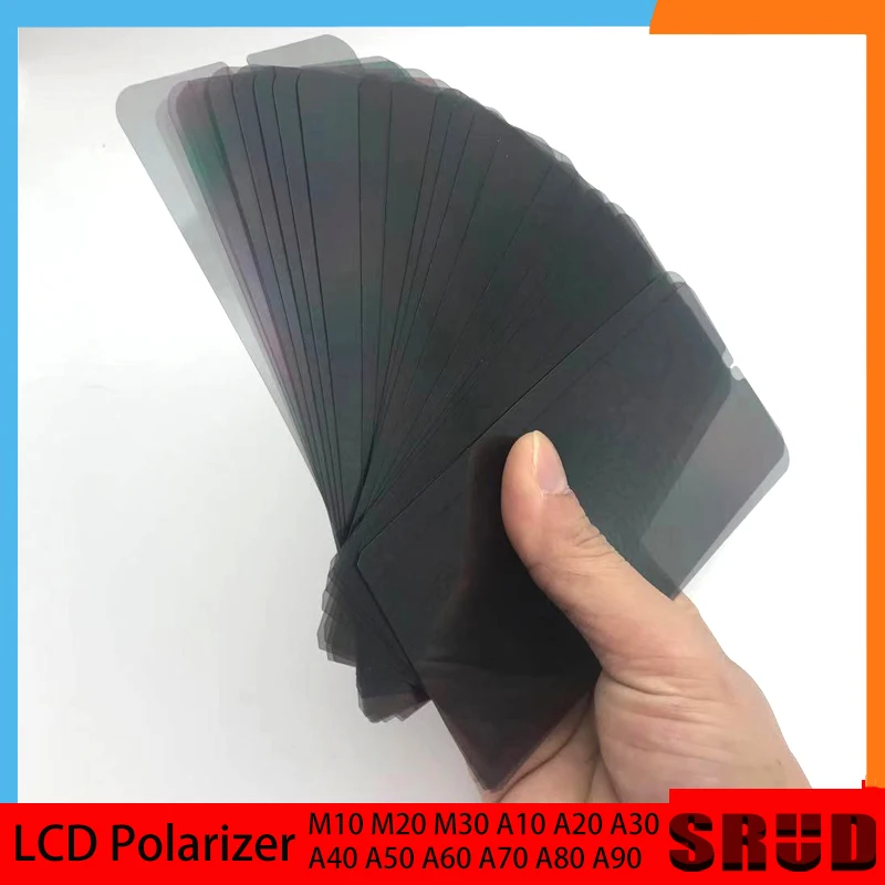 10Pcs LCD Polarizador Película Para Samsung Galaxy A10 A20 A30 A40 A50 A60 A70 A80 e A90 M10 M20 M30 Tela de Toque do LCD Polarizada Filme