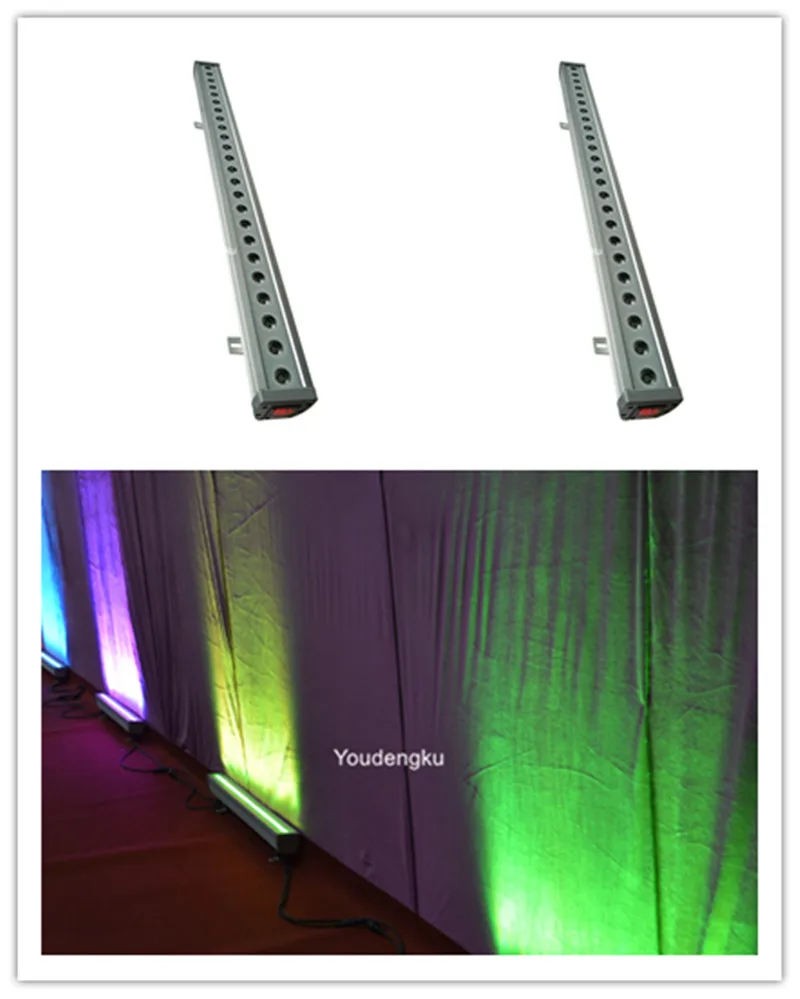 10pcs led dmx rgb wallwshers iluminação exterior 24*3W 3-em-1 RGB impermeável da arruela da parede do bar fase do diodo emissor de luz downlow