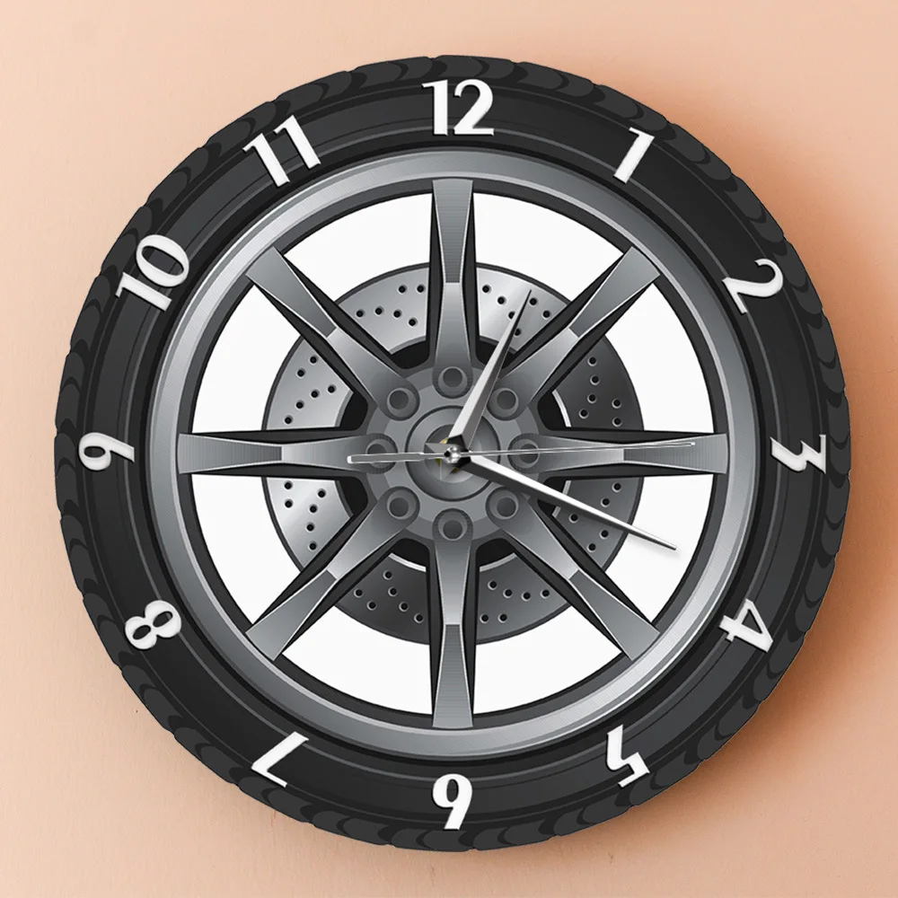 12 POLEGADAS Criativo de Pneus de Forma relógio de Parede de Moda-relógio de parede relógio de Arte decorativa de Parede Loja de Carro Clubes