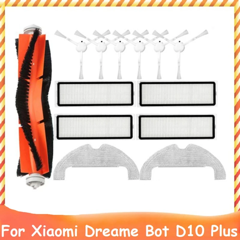 13Pcs Kit de Acessórios Para Xiaomi Dreame Bot D10 Mais RLS3D Robô Filtro HEPA Lavável Mop Pano Principal Escova Lateral