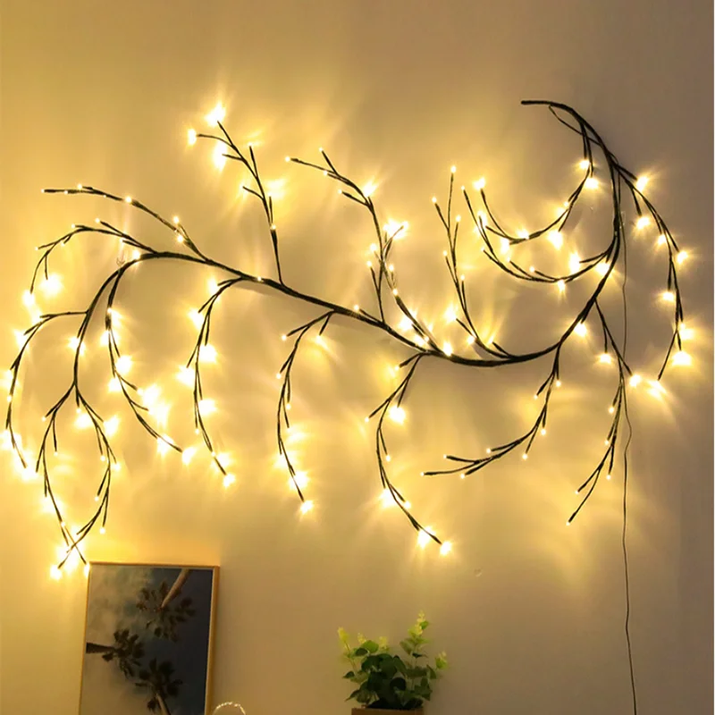 144 LED Artificial Fábrica de Willow Vinha da Lâmpada Dia dos Namorados Quarto Decoração de Natal, Ano Novo Casa de Férias Decoração de Iluminação