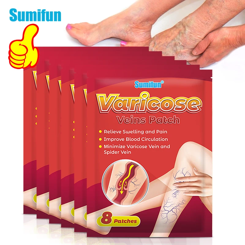16/32/48pcs Sumifun Varizes Patch Vasculite Flebite Aranha Adesivos Varicosity Angiite Remoção de Ervas Médica Gesso