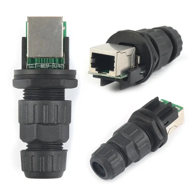 1PC Portátil Preto 8 Núcleo Impermeável Ethernet RJ45 (Rede LAN Plug Socket Conector Para PC computador Portátil Acessórios