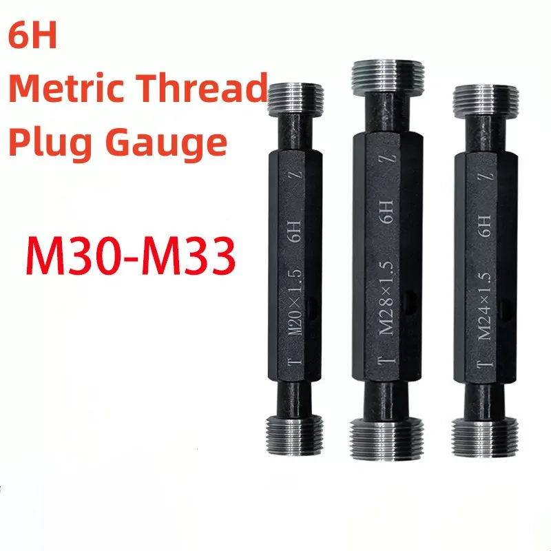 1PCS M30 M33 Aço Mercúrio Gage Rosca Métrica Fina Plug Medidor de Alta Qualidade por atacado 6H M30 M31 M32 M33X 0.5 0.75 1.25
