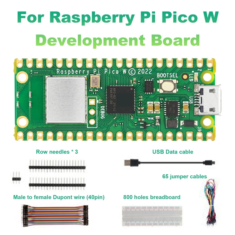 1Set PCB 51 X 21Mm wi-Fi RP2040 Microcontrolador Para o Raspberry Pi Pico W Conselho de Desenvolvimento Prolongado Por JUMPER Kit
