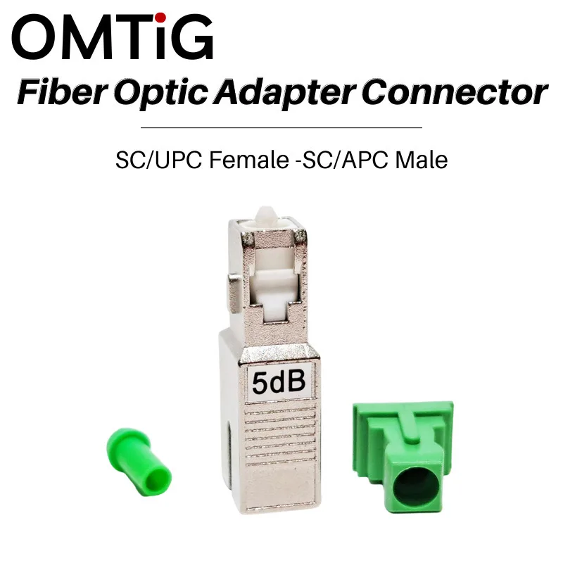 1~5dB de Fibra Óptica Adaptador de Conector SC/UPC Feminino -SC/APC Macho Fixo Atenuador da Fibra Óptica de Fibra Acoplador de Flange