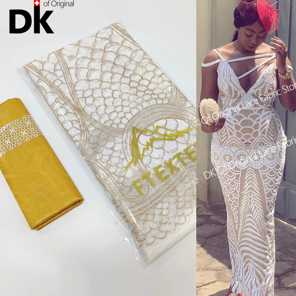 2.5+2.5 Metros Espumante Africano Francês Bacia Riche Com Tule Tecido Exclusivo Nigéria Dubai Celebração Vestir Roupas De Costura