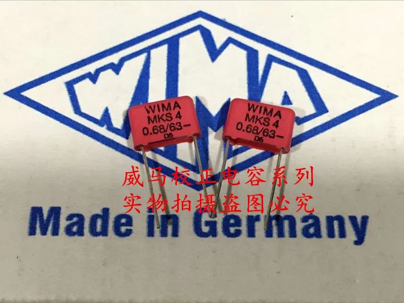 2020 venda quente 10pcs/20pcs Alemanha WIMA MKS4 63V 0.68 UF 63V 684 P: 10mm de Áudio capacitor frete grátis
