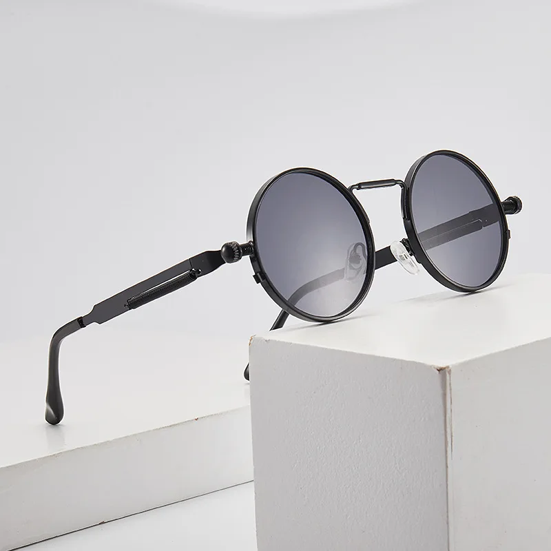 2022 a nova safra dos Homens Óculos de sol das Mulheres Retro Estilo Punk Redondo de Armação de Metal Colorido Lente de Óculos de Sol da Moda Eyewear Gafas de sol