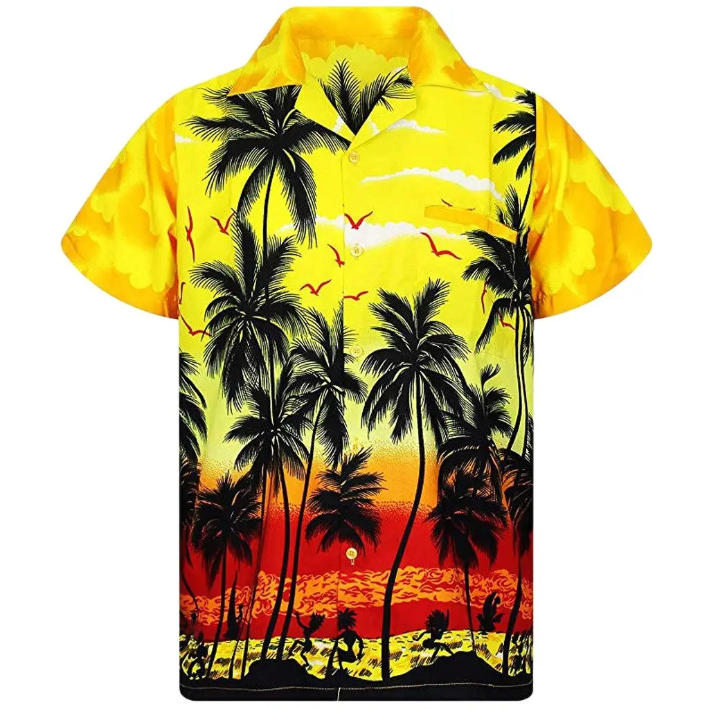 2022 Homens de Camisa Havaiana 5xl de Verão de Moda Casual 3d Camisa de Impressão Para Homens Soltas de Praia, Tops coqueiro Impresso Shirt dos Homens