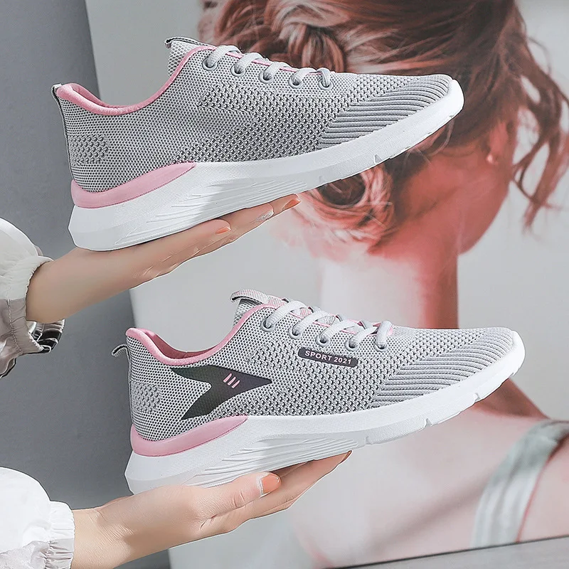 2022 Nova coreano Moda Tênis para Mulheres de Tecido Elástico, Respirável Casual cadarço de Sapatos de Senhora Mulheres Tenis Feminino Sapatos de Mulher