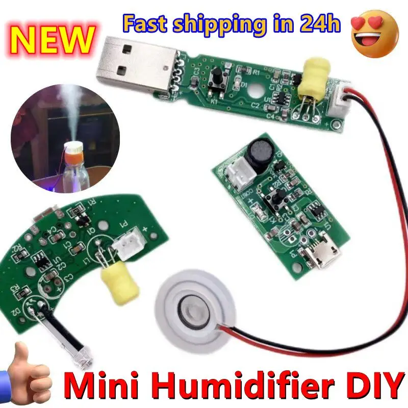 2022 NOVO USB Mini Umidificador de DIY Kits Fabricante de Neblina Driver da Placa de Circuito Nebulizador Atomização Filme Atomizador Folha de Mini Oscilante