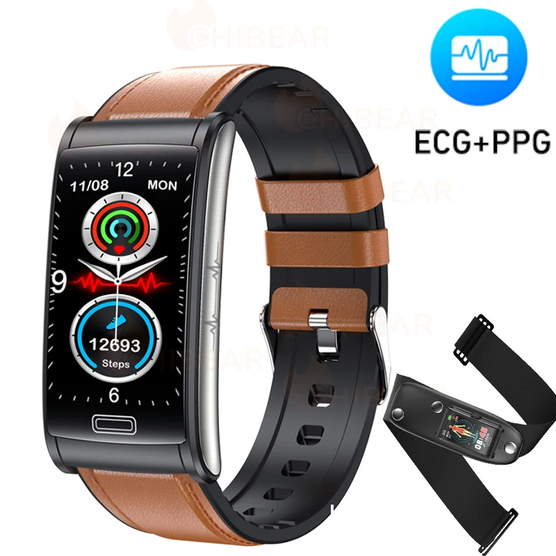 2023 Novo ECG Smart Watch Homens Não-invasivos de Glicose no Sangue frequência Cardíaca Pressão Arterial Monitor de Esportes Passos Smartwatch Mulheres Android