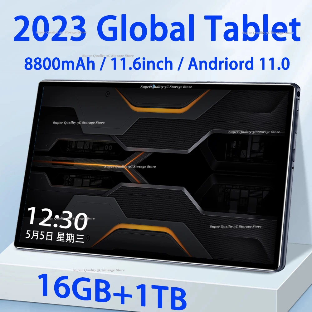 2023 Versão Global Tablet de 16GB de RAM 1TB ROM de 11,6 Polegadas 8800mAh tablet Android 11.0 Pad 10 CoreTablet PC Dual Wifi Dual SIM Cartão