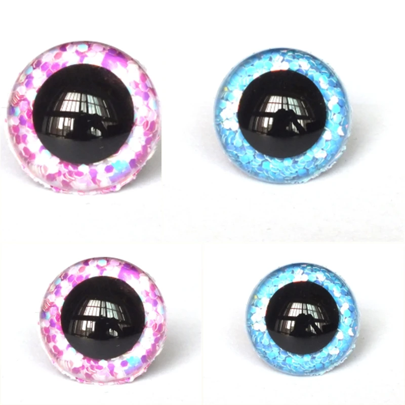 20pcs Olhos Azuis 9mm-24mm Olhos cor-de-Rosa Brinquedo Acessórios de Cristal Olhos de Boneca fantoche com brilhantes arruelas