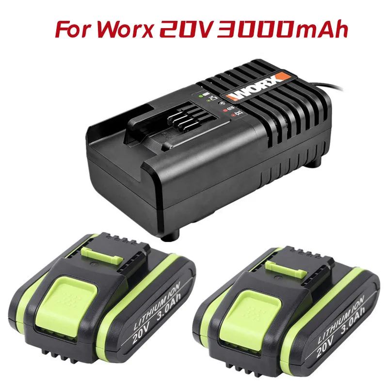 20V 3.0 Ah Bateria de Substituição para a Worx Bateria WA3551 WA3551.1 WA3553 WA35531 WA3572 WA3641 Compatível com a Worx 20V Ferramentas de Poder