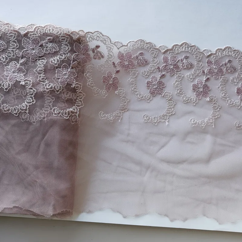 21Yards Flor cor-de-Rosa de Tule Guarnição do Laço de DIY Lingerie Sexy Materiais de Costura em Malha Bordado Lace Tecidos para roupas íntimas Artesanato Novo