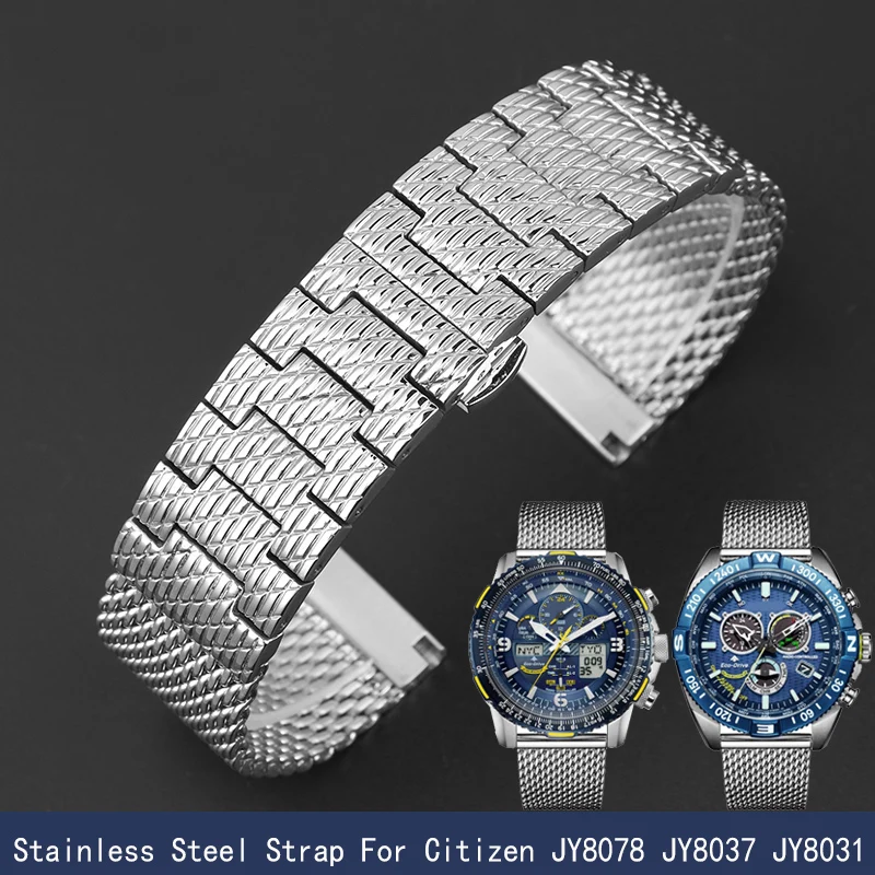 22MM 23MM de Alta Qualidade Milão Malha de Aço Inoxidável, Bracelete De Cidadão JY8078 JY8037 JY8031 correia de Relógio mens luxo