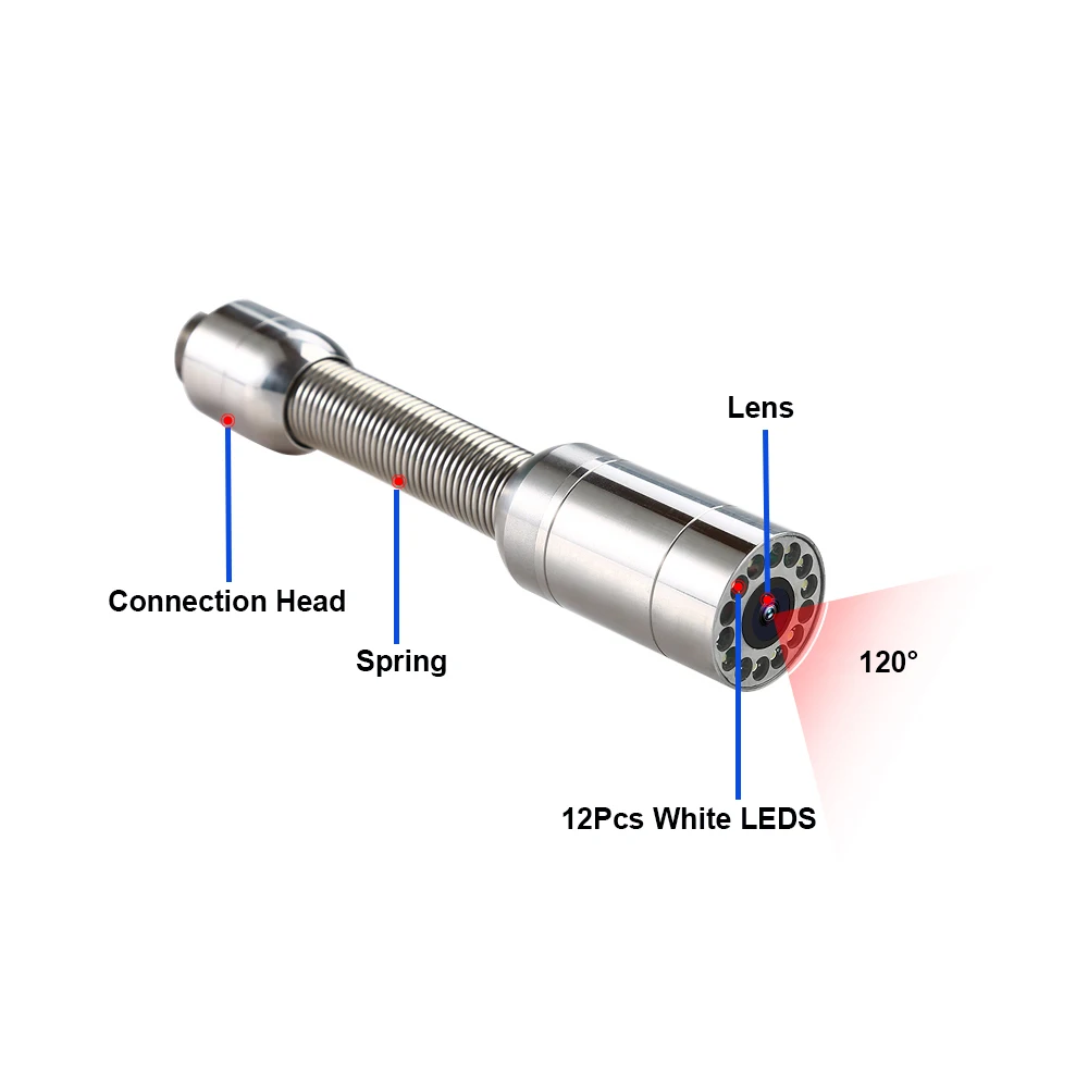 23mm, tubulação Industrial Endoscópio Cabeça de Câmara Com 12Pcs LED Luzes Utilizados Para Inspeção de dutos Câmara de Substituição do Reparo