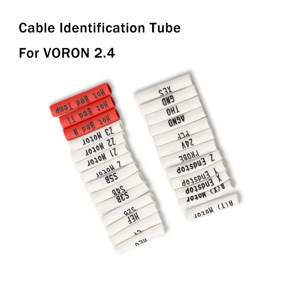25pcs/set Voron 2.4 0.75 Fio Quadrado Número Tubo / Cabo Anel de Identificação, Apropriado para o Adaptador Placa de Impressora 3D de Peças