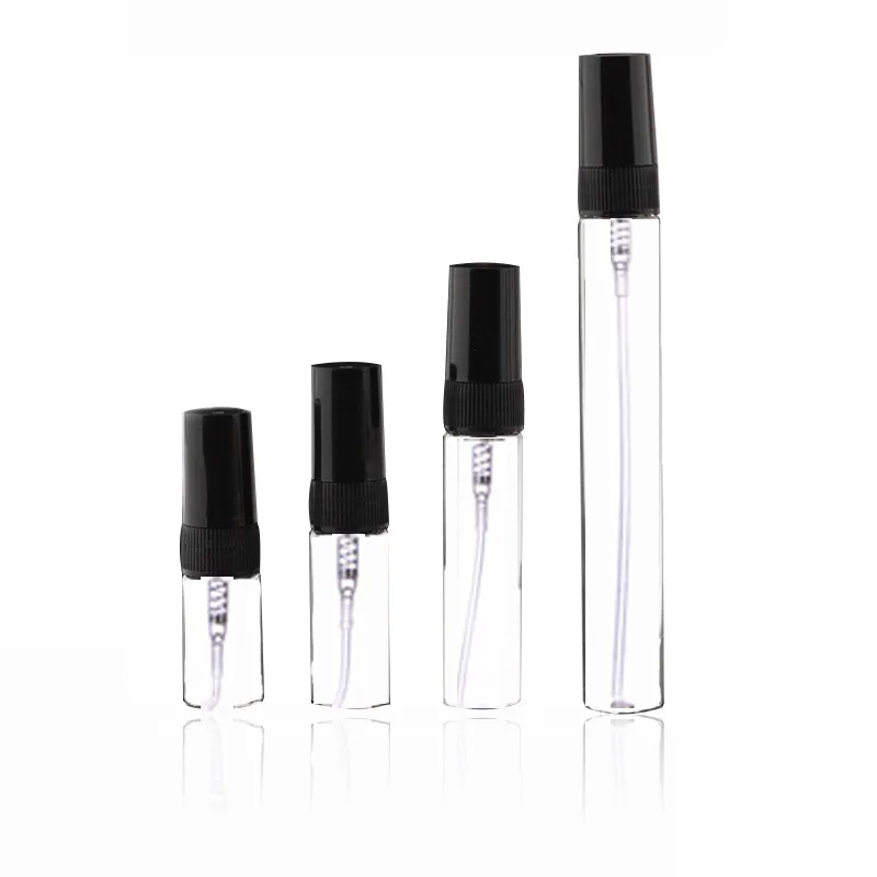 30pcs/monte 2ml 3ml 5ml 10ml de perfume em vidro de spray de garrafa reutilizável garrafas vazias embalagens de cosméticos Portátil Frasco de spray