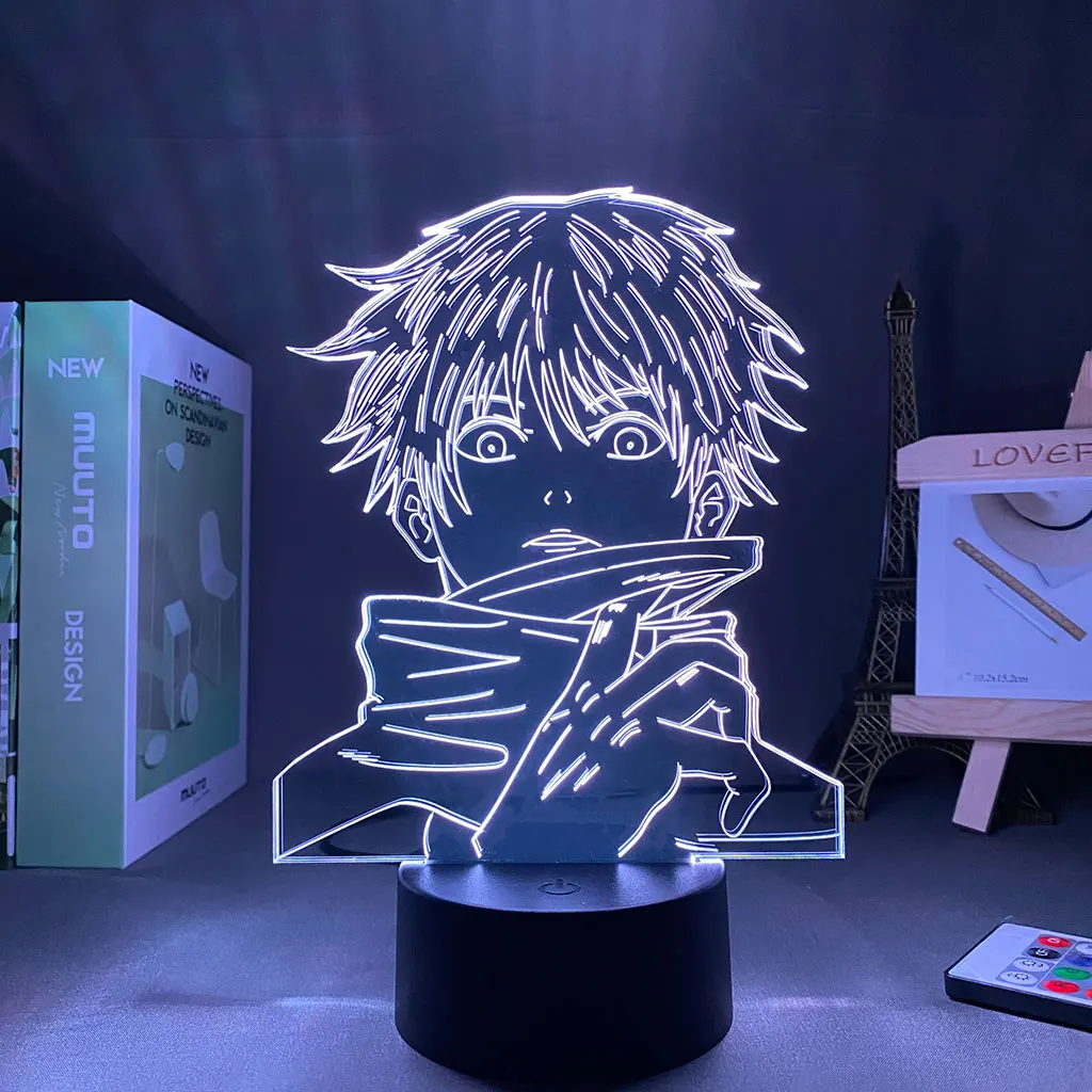 3D a Luz da Noite Anime Lâmpada Satoru Gojo Luz Jujutsu Kaisen Noite do Diodo emissor de Luz para Presente de Aniversário