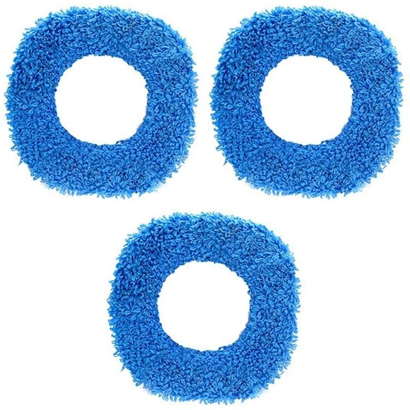 3X Descartáveis Mop,Lavável, Durável Substituição de Microfibra Almofadas de Poeira Empurrar Mop Pano Seco E Molhado Aspirador de pó,Azul