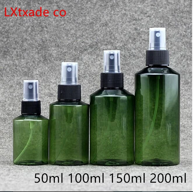 50pcs 50ML 100ml 150ML a 200ML de Plástico Verde Perfume Spray Garrafa Vazia de Varejo de Água Definição de Spray de Embalagens de Garrafa Frete Grátis