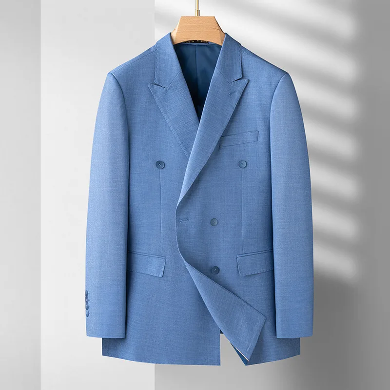 5688-masculino listrado de lazer, double-breasted 84 ternos e código Europeu dos homens de terno slim casaco jaqueta