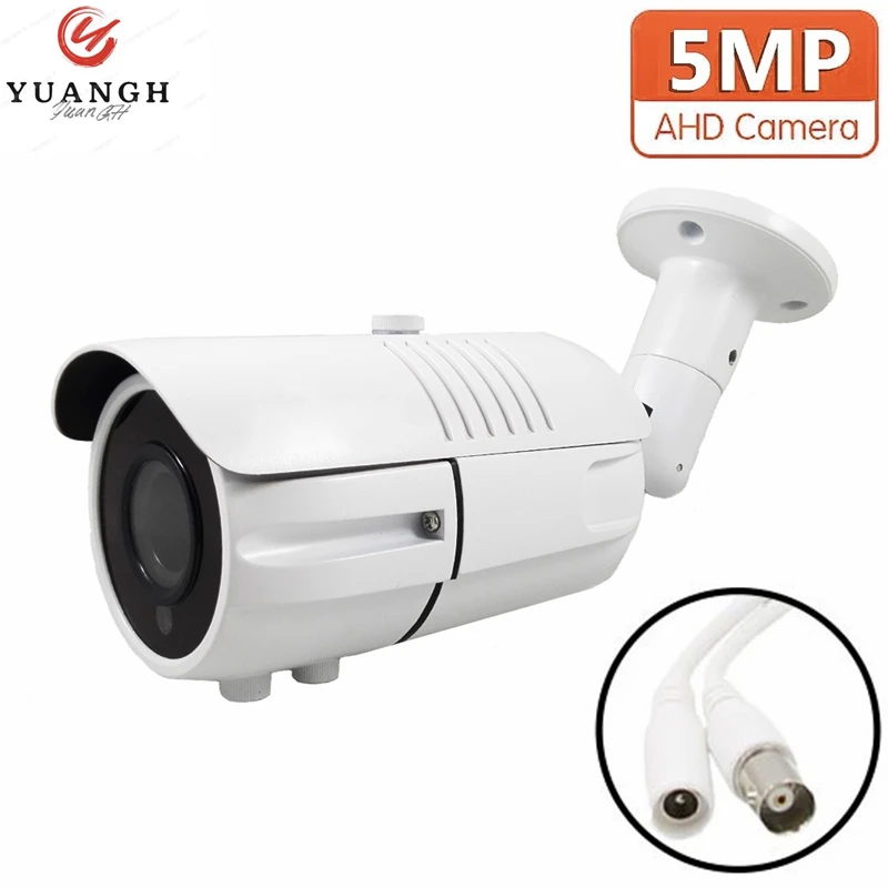 5MP Bala CCTV AHD Câmera Impermeável Exterior de 2.8-12mm Lente de zumbido do Manual de 4-EM-1 Analógica, Câmera de Segurança Com Menu de OSD
