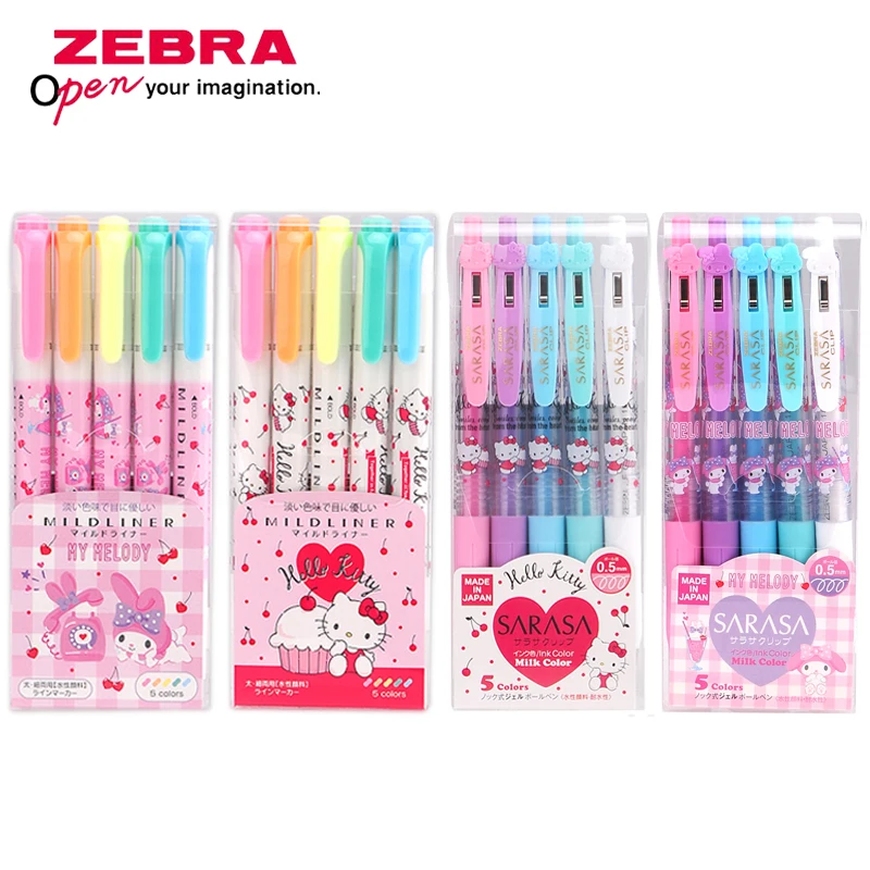 5Pcs/set Japão ZERBA JJ15 de cor canetas de gel 0,5 mm e o marcador de conjunto limitado SARASA leite cor de resina porta-caneta