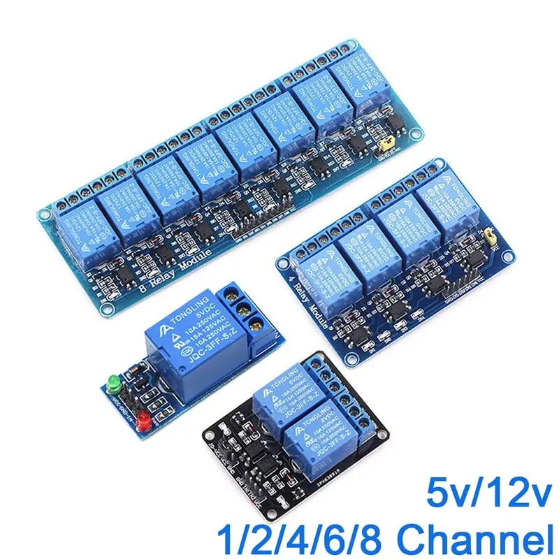 5v 12v 1 2 4 6 8 módulo de relé para arduino 1 2 4 6 8 canais de retransmissão de módulo isolador óptico de Saída do Relé Em stock
