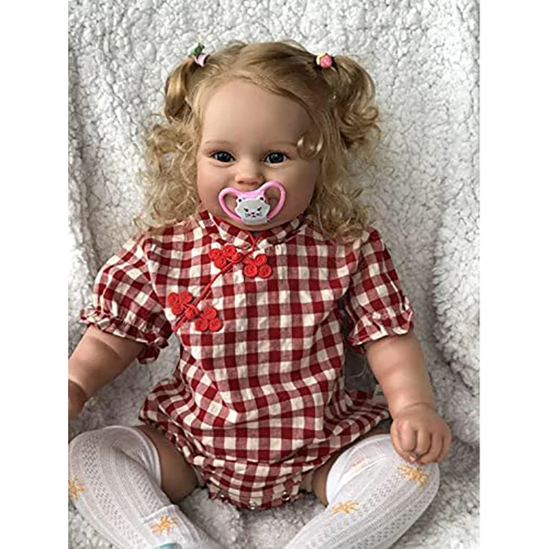 60CM Realistas Enorme Criança Boneca Terminado Reborn Baby Dolls Maddie Pano de Corpo Artesanal de Bonecos de Brinquedo de Presente de Natal para Meninas