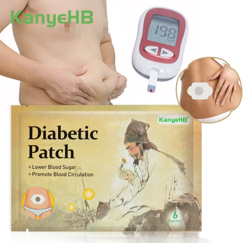 6Pcs=1Bag Diabetes Patch de Medicina Chinesa Patch Estabiliza o Nível de Açúcar no Sangue Equilíbrio de Glicose no Sangue de Conteúdo de Cuidados de Saúde Patch W007