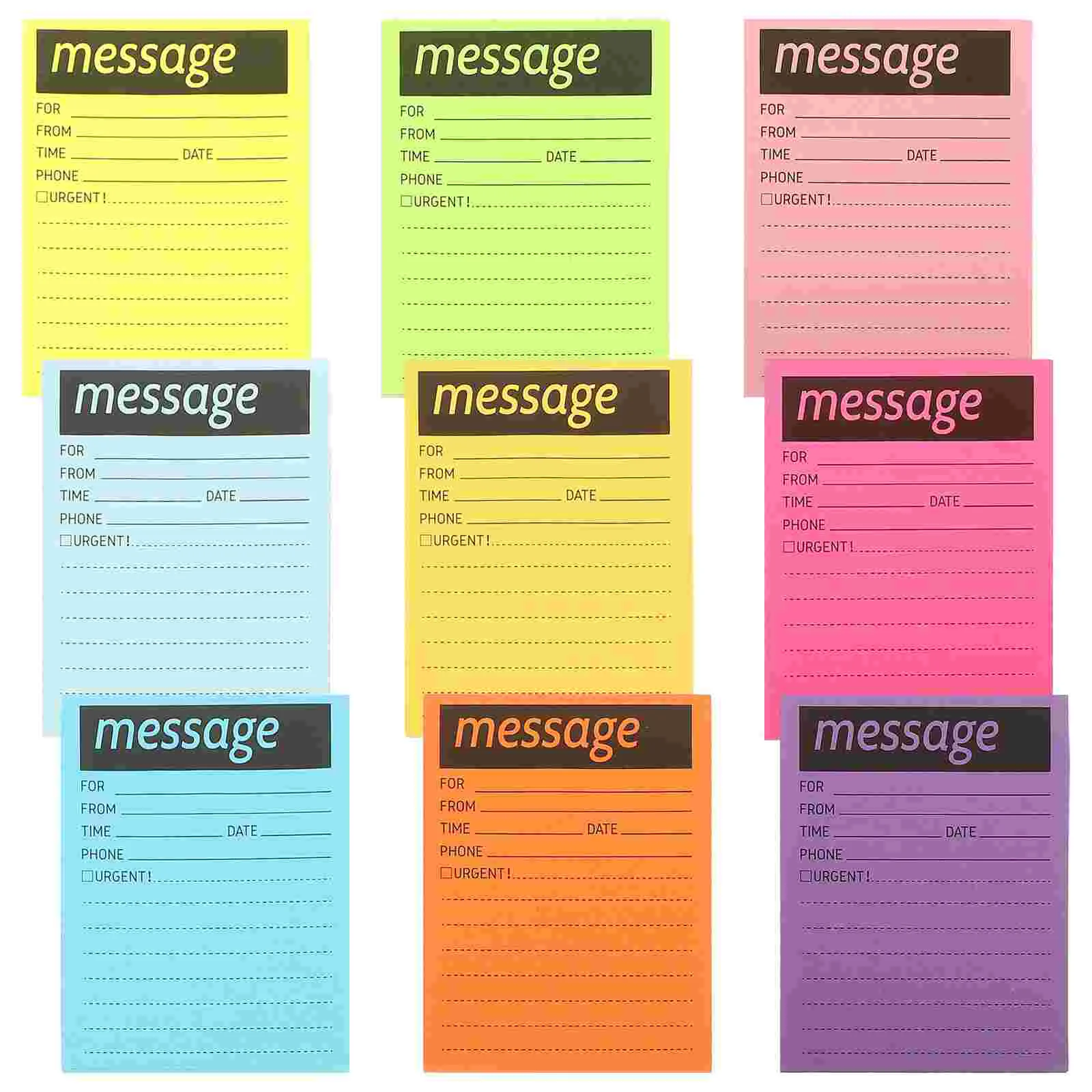 9 Livros Fluorescente Notas Memorando Adesivos Escola De Mensagem De Almofadas De Telefones De Escritório Portátil De Fluorescência De Papel A