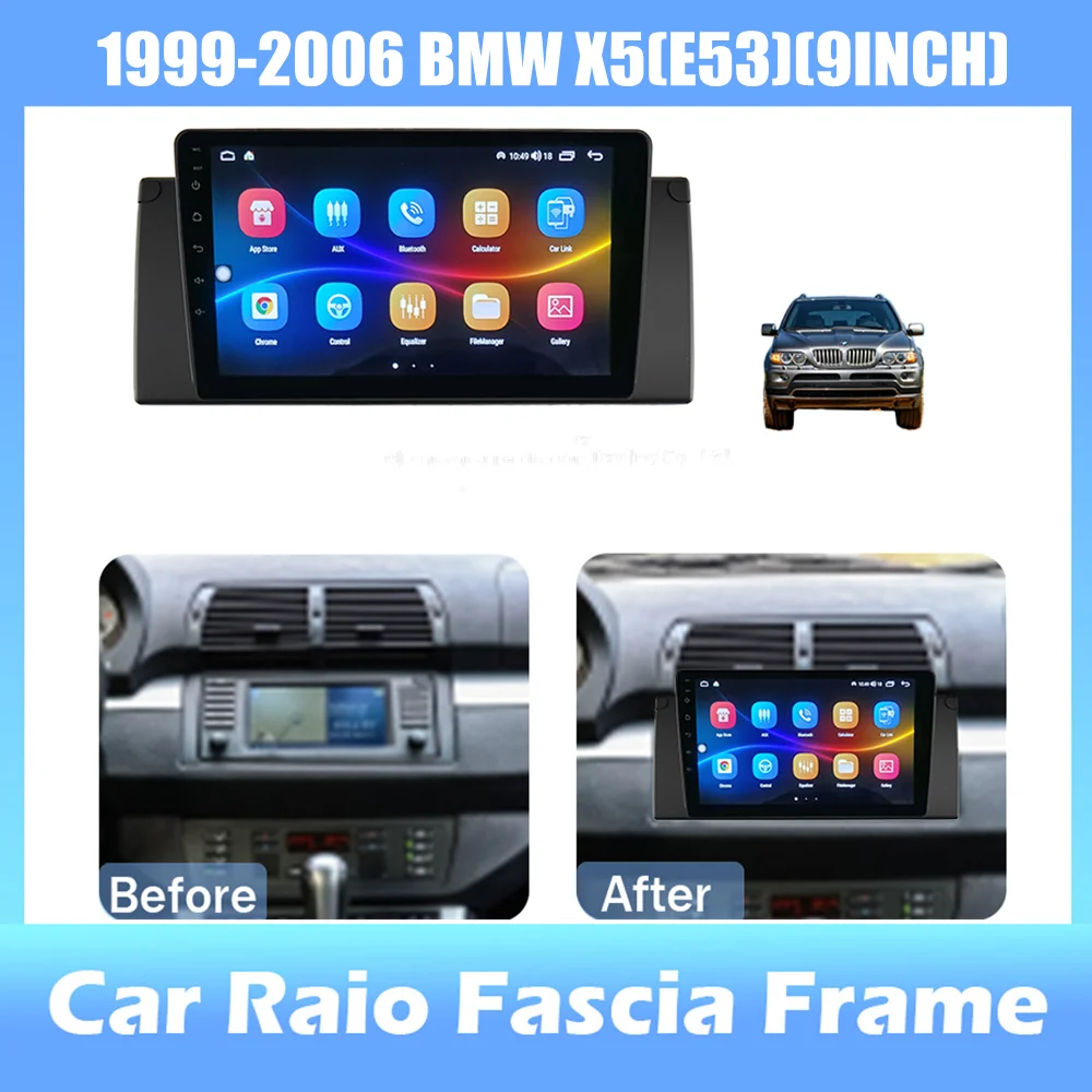 9-polegadas 2din auto-Rádio Dashboard Para BMW X5 (E53) 1999-2006 Estéreo Painel, Para Teyes Carro Com Painel Duplo Din DVD CD do Quadro