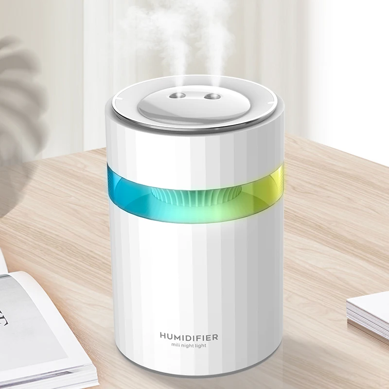 900 ml de USB Umidificador de Ar Fabricante de Neblina Nebulizador com Luz LED Colorido Duplo Bico Ultra Fresco Aroma Difusor Humidificador
