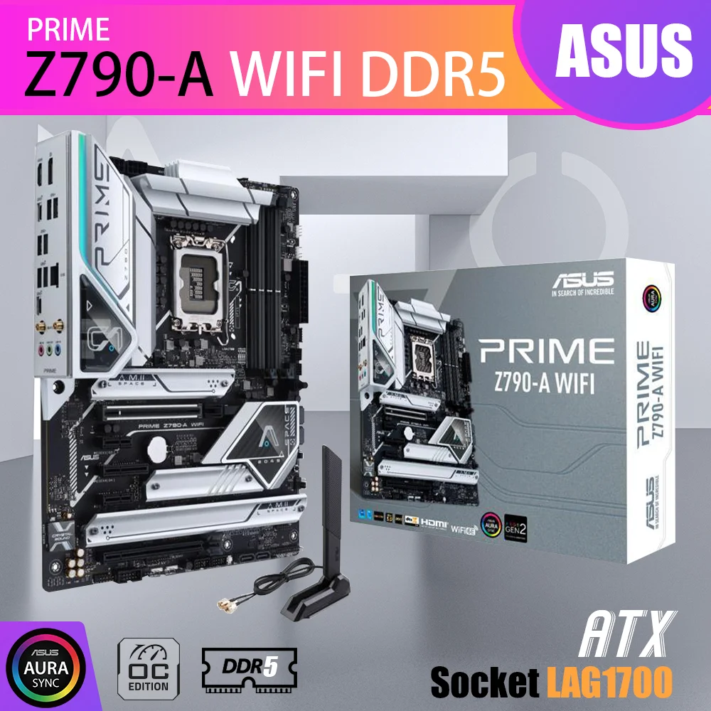 A nova tecnologia ASUS PRIME Z790-WIFI DDR5 placa-Mãe LGA1700 placa-mãe 128G Suporte Intel 12, 13 Gen I3 I5 I7 I9 Kit ATX RGB