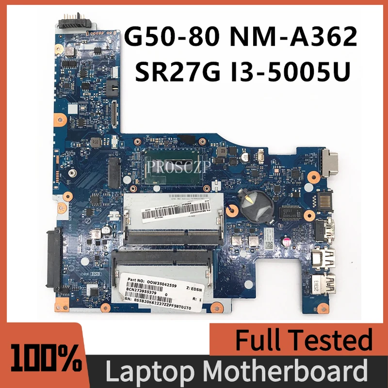 ACLU3/ACLU4 NM-A362 de Alta Qualidade da placa principal Para a Lenovo G50-80 Laptop placa-Mãe Com SR27G I3-5005U de CPU DE 100% DDR3 Completo Testado OK