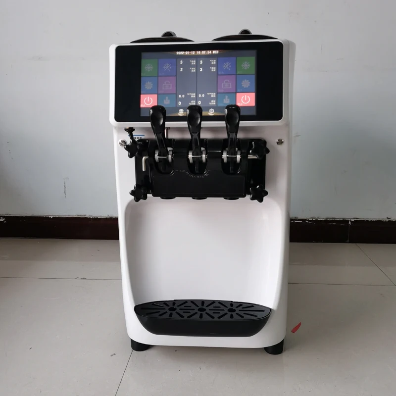 Ambiente de trabalho Macio Servir Máquina do Creme de Gelo com 10 Polegadas de Tela LCD Fabricantes de sorvete de Aço Inoxidável Granita de Máquina