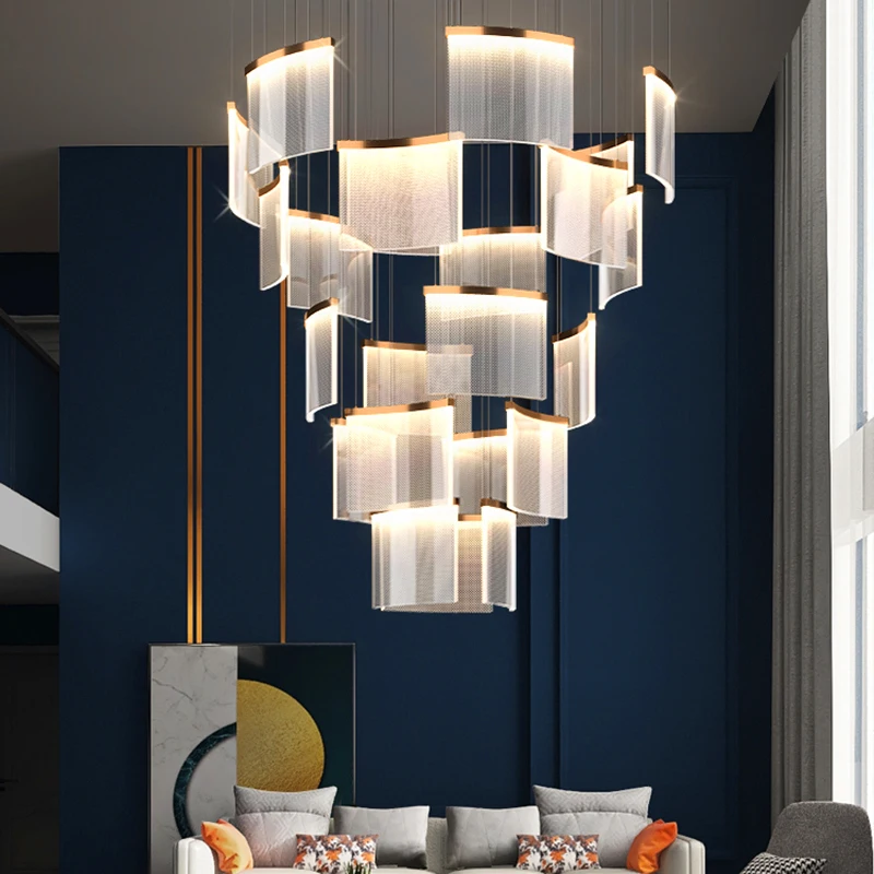 Arte Led Candelabro da luminária Luz de Decoração de Quarto Nórdicos casa de jantar interior da escada de suspensão para viver brilho moderne luxe lamparas