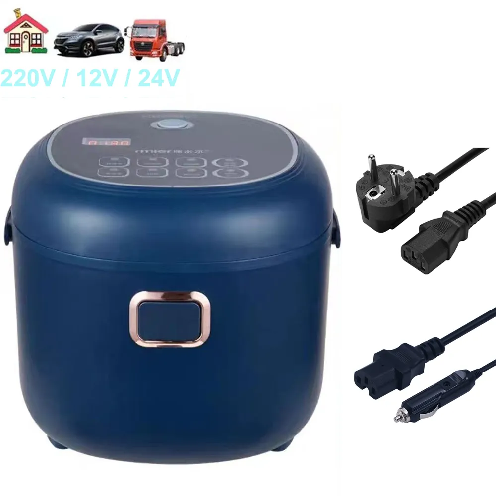 Azul Color12V 24V 220V 2L Panela de Arroz para Viajar de Carro ou Caminhão, ou para Uso Doméstico