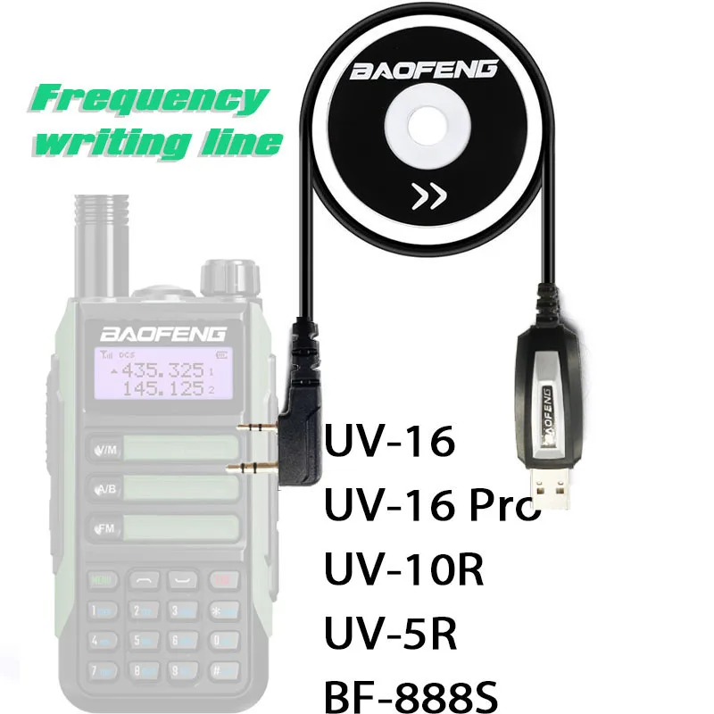BaoFeng Original USB Cabo de Programação para BAOFENG UV-16R Pro Walkie Talkie para UV5R/UV10R/UV16R/888S Com o CD de Driver