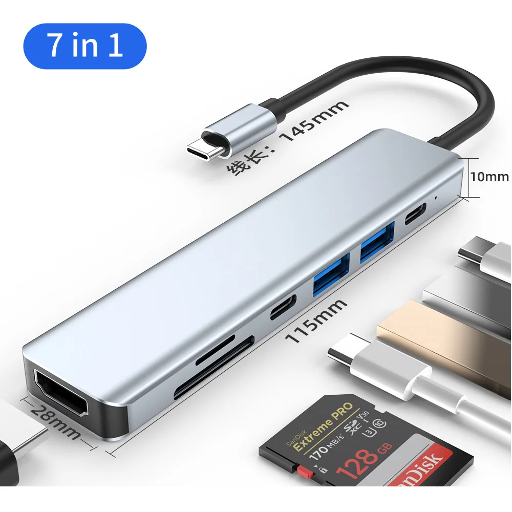 Baseus o 7in1 Hub USB 3 0 USB Tipo C de Telefone da Estação de Acoplamento para a Apple, Huawei Typec Hub PD Apple Docking Station Dock Portátil do Adaptador