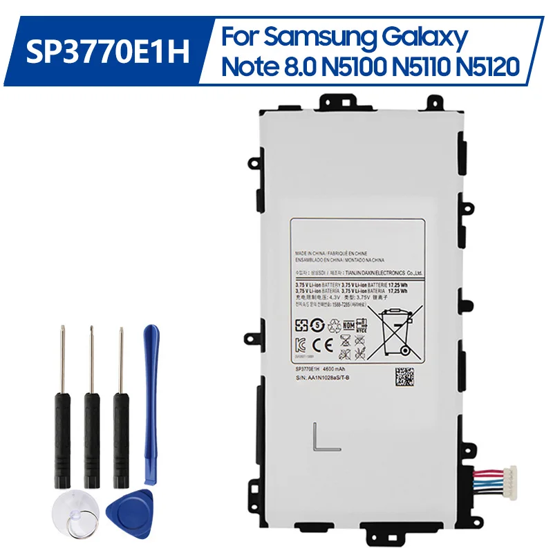 Bateria de substituição SP3770E1H Para Samsung GALAXY Note 8.0 N5100 N5110 N5120 Recarregável da Bateria do Tablet 4600mAh